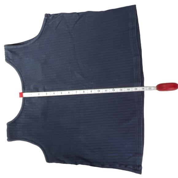 Ladies Blue Rib Summer Cropped Tank Top No Tags - See Measurements - Picture 8 of 8